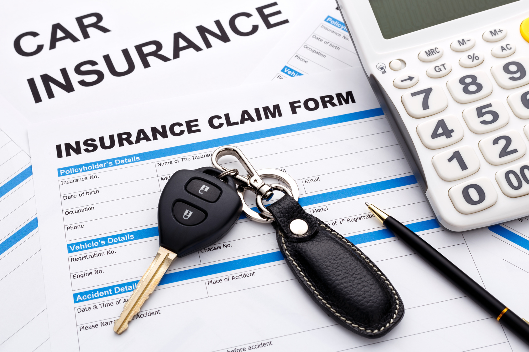 Car insurance claim concept
